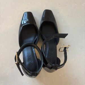 J. Crew Black Ankle Strap Heels